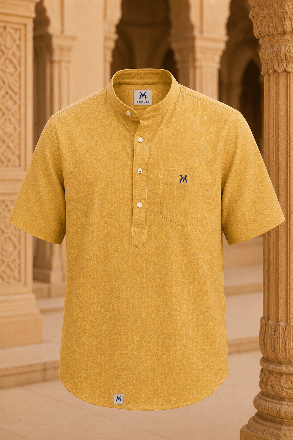 Golden Dune Linen Half Sleeve Shirt - Golden Dune