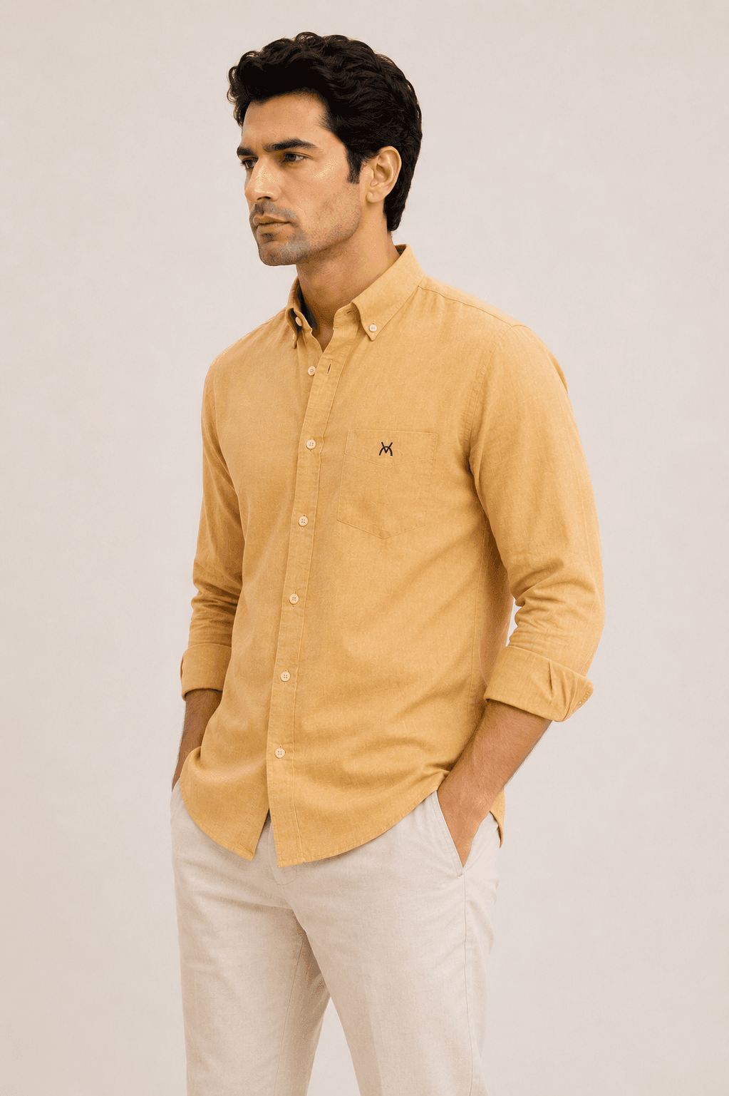 Golden Dune Linen Full Sleeve Shirt - Golden Dune alternate view