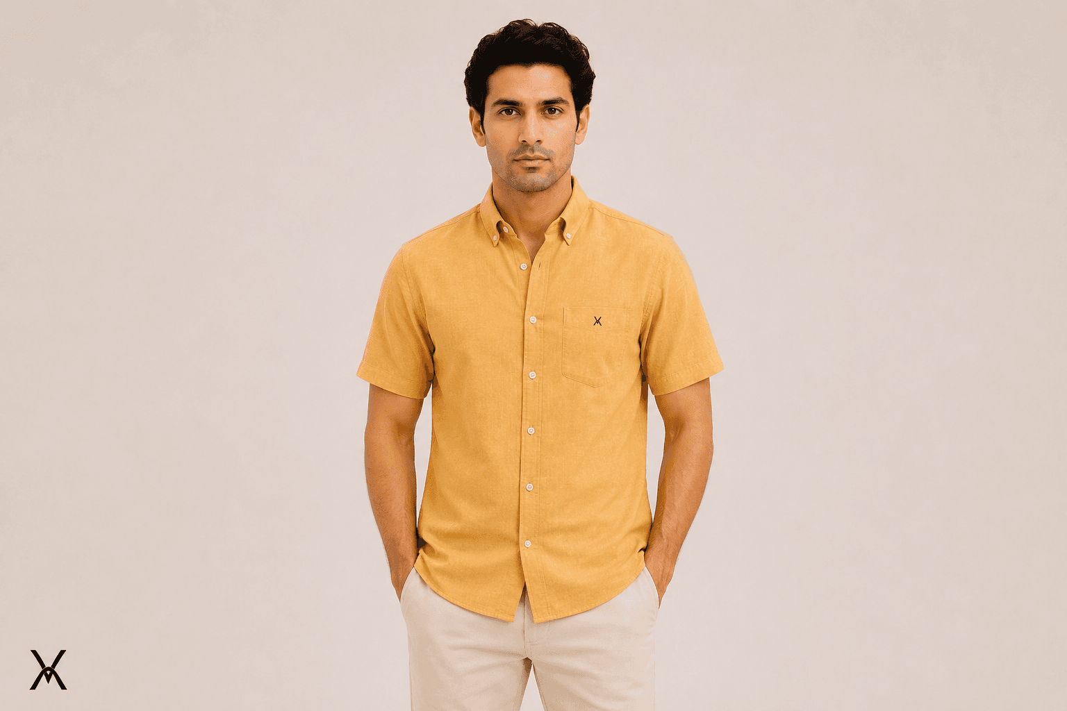 Golden Dune Linen Half Sleeve Shirt - Golden Dune alternate view