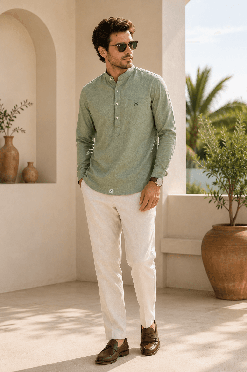Linen Short Kurtas Full Sleeve - VCHUKI